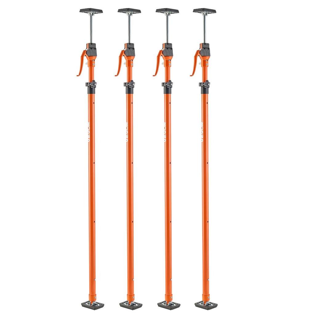 Cabinet Jack Support Pole, 4-Pack, 125-291 cm Steel Telescopic Quick Support Rod, Adjustable 3rd Hand System up to 90 kg Capacity for Installing
