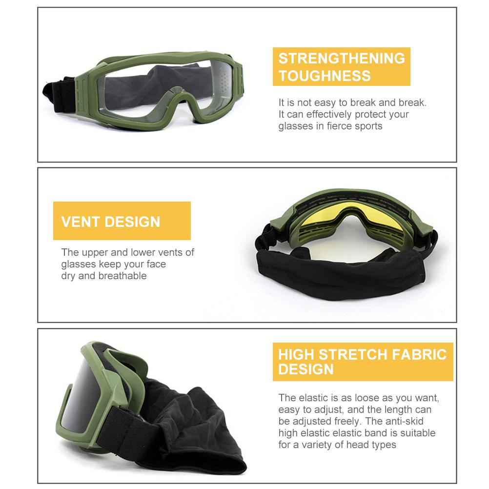 Очки для спорта на открытом воздухе с 3 сменными линзами, очки для бездорожья, ночное видение, ударопрочность
