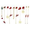 Christmas Themed Earrings Asymmetric Long Tassels Drop Earrings Ear Accessories for Holiday Parties and Gatherings