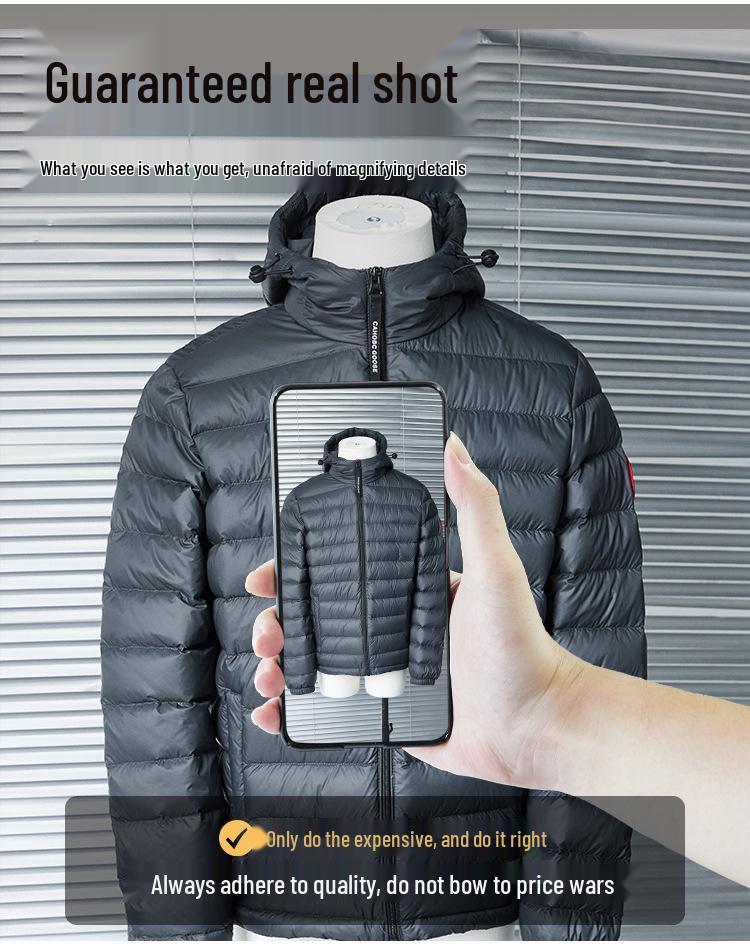 Женская легкая пуховая куртка с капюшоном Canada Goose 2025: Теплая, приталенная, универсальная зимняя верхняя одежда.