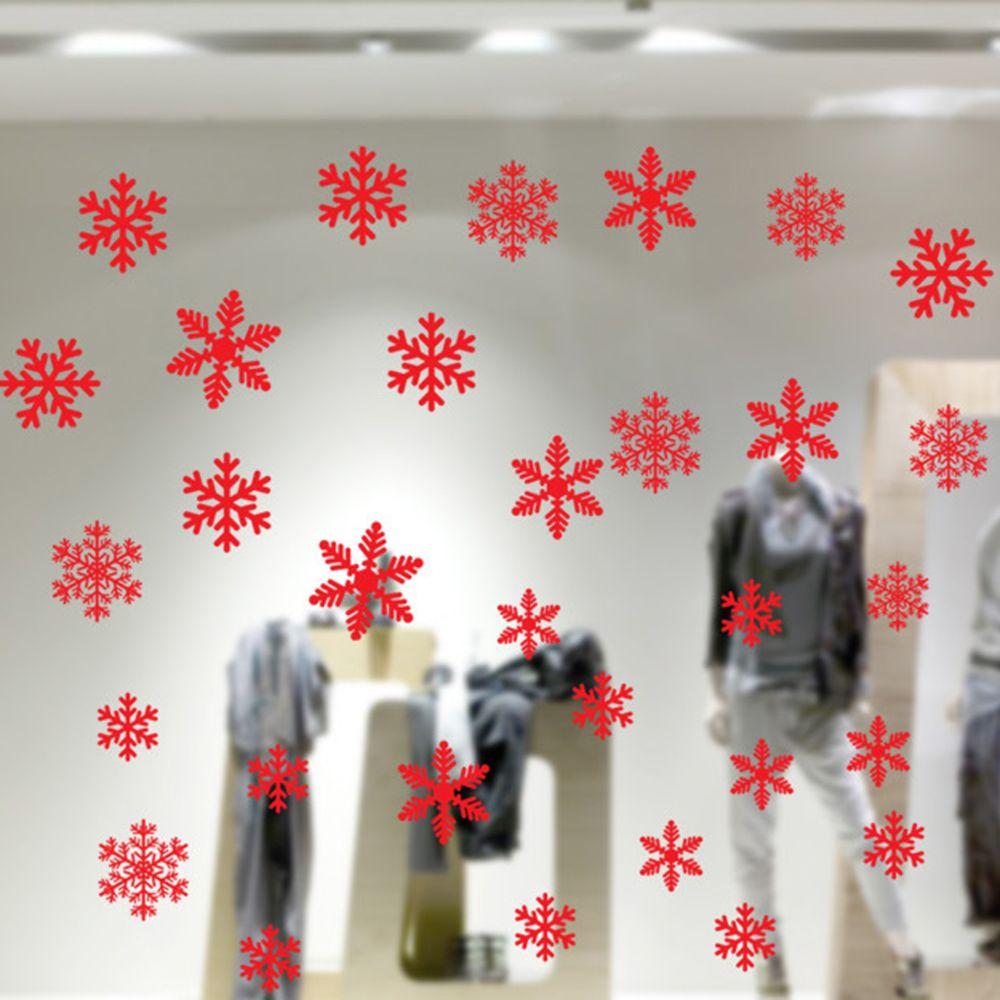 Home Decoration Featival Ornament Happy New Year Wall Art Christmas Snowflake Sticker Snow Decals