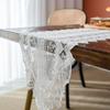 Table Runner European Style Rectangular Rose White Hollow Lace Table Flag Desk Decorative