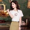New Chinese Short-sleeved T-shirt Women's Clothing Summer 2025 Spring and Summer New Thin Temperament Retro National Style Printed Clothes