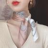 Women's Small Square Silk Scarf | Korean-Style Elegant Clothing Decorative Neckerchief Neck-Protecting Warm Scarf & Sun-Protective Gauze Scarf