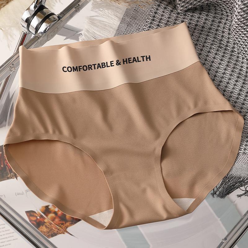 Трусики с высокой талией, бесшовные трусики для женщин, шелковые трусы с буквенной талией, удобные невидимые ультратонкие трусы, женское нижнее белье от M до XL