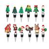 PVC Wine Bottle Stopper Santa Claus Wine Stopper Elk Santa Claus Home Theme Party Gift Sealed Fresh-keeping Champagne Stopper