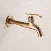 Bibcock Faucet  Long Garden Crane Antique Brass Bathroom Mop Sink Faucets Wall Mount Washing Machine Water Taps Garden THJ-8661F