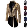 Shiny Gold Sequins Glitter Tailcoat Suit Jacket Male Double Breasted Wedding Groom Tuxedo Blazer Men Party Stage Prom Costume