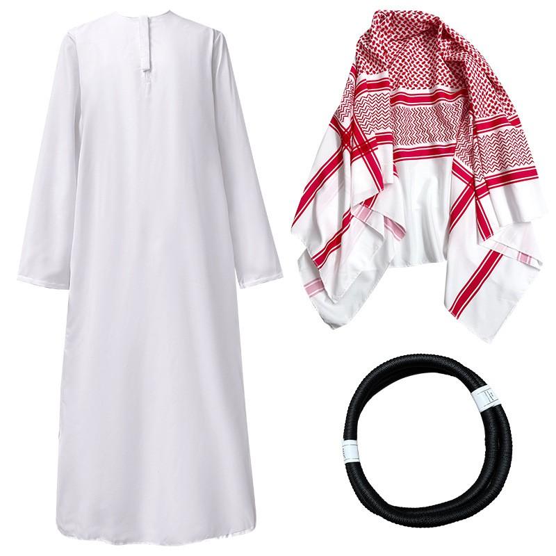 S-XL Halloween Cosplay Costume White Robe Set Arabian Style Party