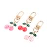 Charm Diy Jewelry Gifts Lovely Cherry Keychain Simulated Fruit Keyring Pendants For Women Girls Handbag Decoration