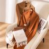 Solid Color Imitation Cashmere Scarf Women's Winter Warm Shawl Neck Scarves