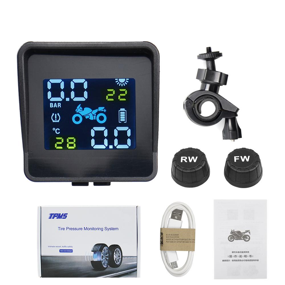2025 Новый USB Солнечная Зарядка Мотоцикл TPMS Мотор Давление в Шинах Температура Шины Система Предупреждения с 2 Внешними