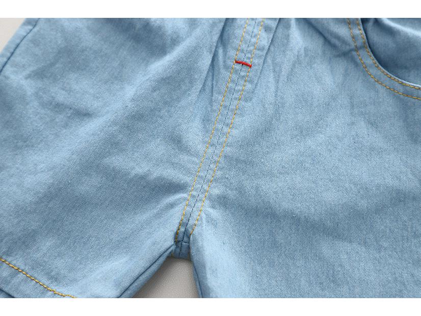 2024 Boys' Summer Lapel Short-Sleeve Shirt & Casual Pants Two-Piece Set