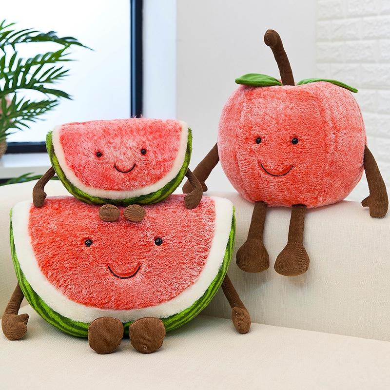Cartoon Cherry Expression Plush Pillow Cute Fruit Stuffed Toy For All Ages 35cm 50cm 60cm