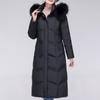 Real Fur Collar Winter Long Down Coats for Women Vintage Plus Size Parkas Hooded Elegant Thick Warm White Duck Down Jacket Woman Outerwears