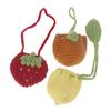 Orange Coin Purse Crochet Drawstring Bag Cute Drawstring Strawberry Shaped Crochet Purse Crochet Lemon Bag Coin Chargers