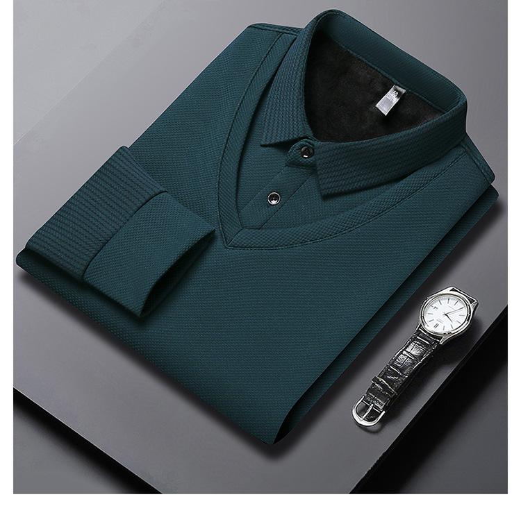Мужская высококачественная поло с длинным рукавом в полоску, стиль business casual, для весны и осени