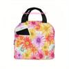 1pc Women's & Men's Small Lunch Box Bag with Colorful Daisy Print - Soft Square Bag For, Office, Picnic, Travel - Cute Portable