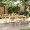 Garden Chair 8 pcs Solid Acacia Wood and Stainless Steel