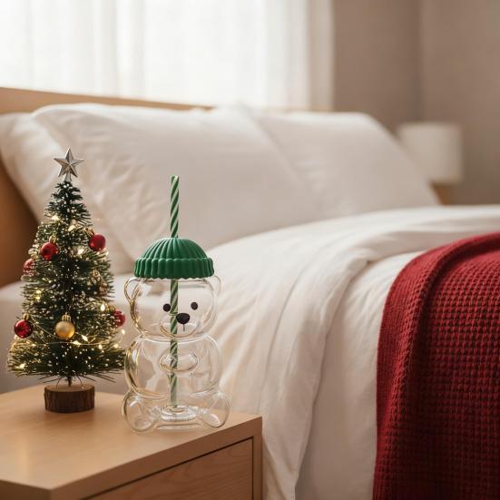 Милая чашка-поильник с трубочкой, милая кофейная кружка 20 унций, забавные стеклянные чашки для кофе, молока, чая, сока, термостойкая стеклянная посуда для вечеринок, дома, офиса