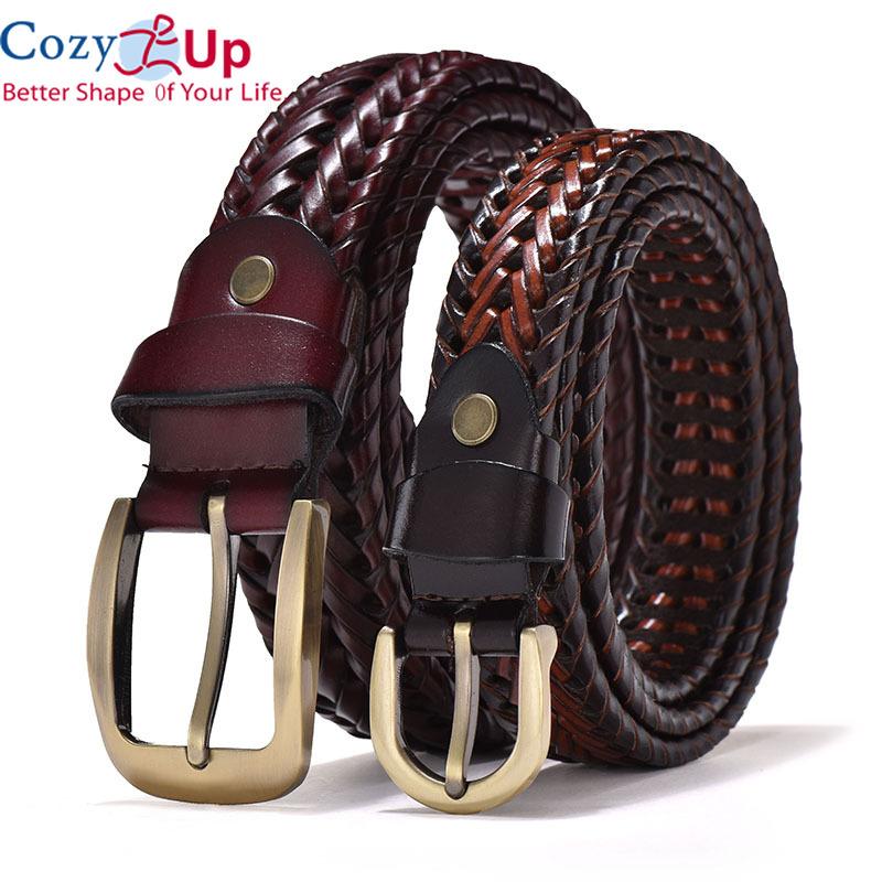 Cozy Up Braided Belt for Mens Woven Belts Luxury Genuine Leather Cow Straps Hand Knitted Designer Men for Jeans Girdle Male 100-125CM