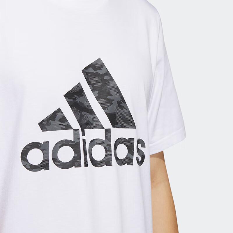 adidas Удобная Модная Мягкая Универсальная Футболка с Коротким Рукавом Мужские Топы Белый JZ9179