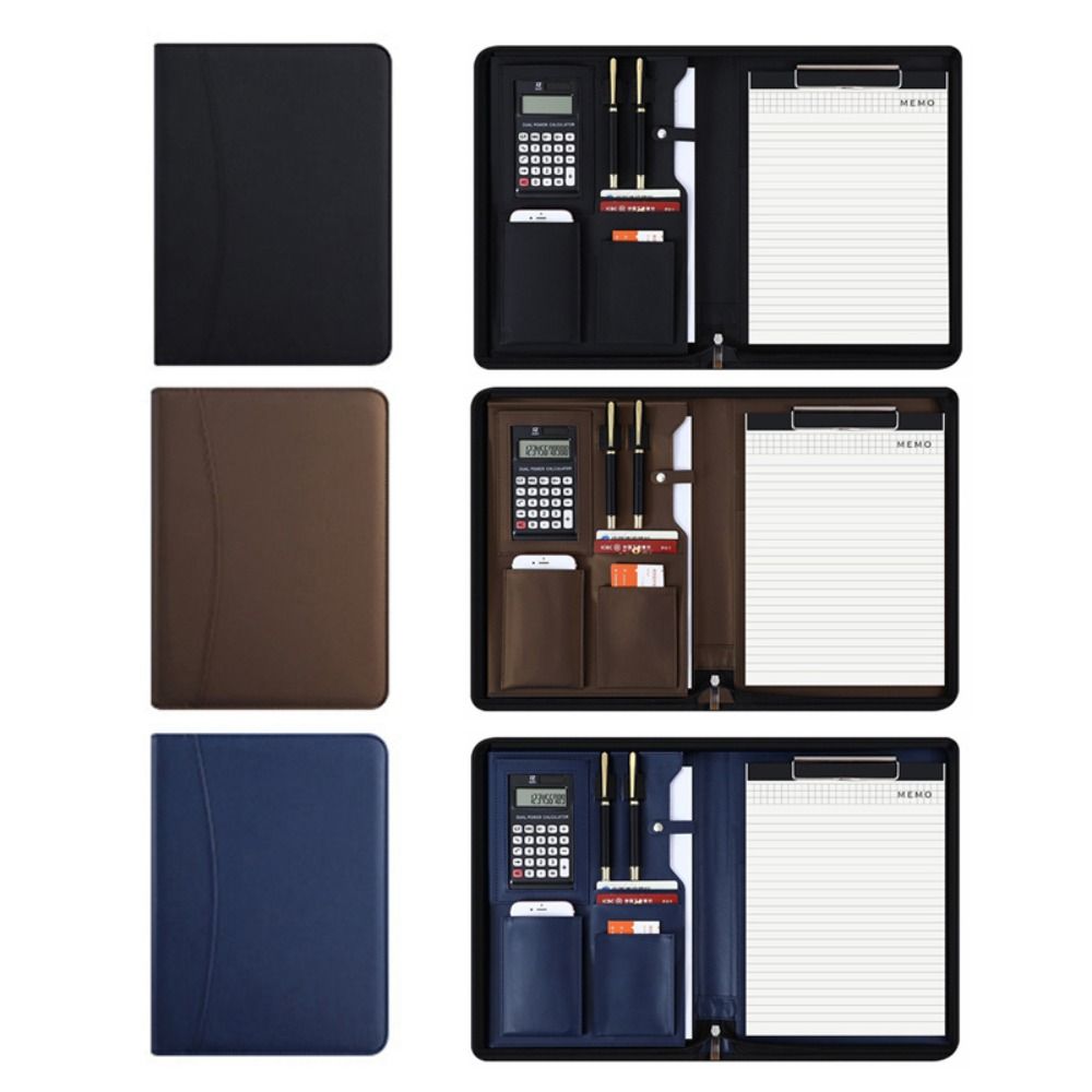 Папка для файлов формата А4 на молнии с калькулятором, блокнот для заметок на совещании, портативный бизнес-блокнот, совещание
