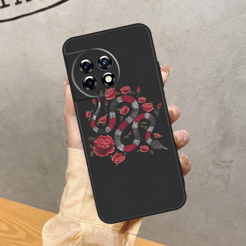 Snake Flower Case For OnePlus Nord 5 CE 2 3 4 Lite N20 N30 OnePlus 15 13 12 11 13T 10T 12R 13R 15R Cover