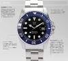 20 ATM Water Resistant Watch Ceramic Bezel Calendar Watch Metal Band X [HYAKUICHI 101] Diver's Men's (Blue Black)