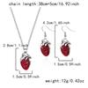 Fashionable Imitation Bloody Heart Pendant Necklace for Women Girls Gothic Red Heart Drop Earrings Halloween Party Jewelry Set