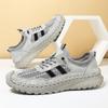 Summer Men's Casual Sports Shoes Comfortable Large Size Sewn Cowhide Mesh Shoes Trendy Men's Shoes