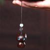 Cat Cartoon Red Sandalwood Phone Charm Pendant - Kitten Accessories Gift Ornament