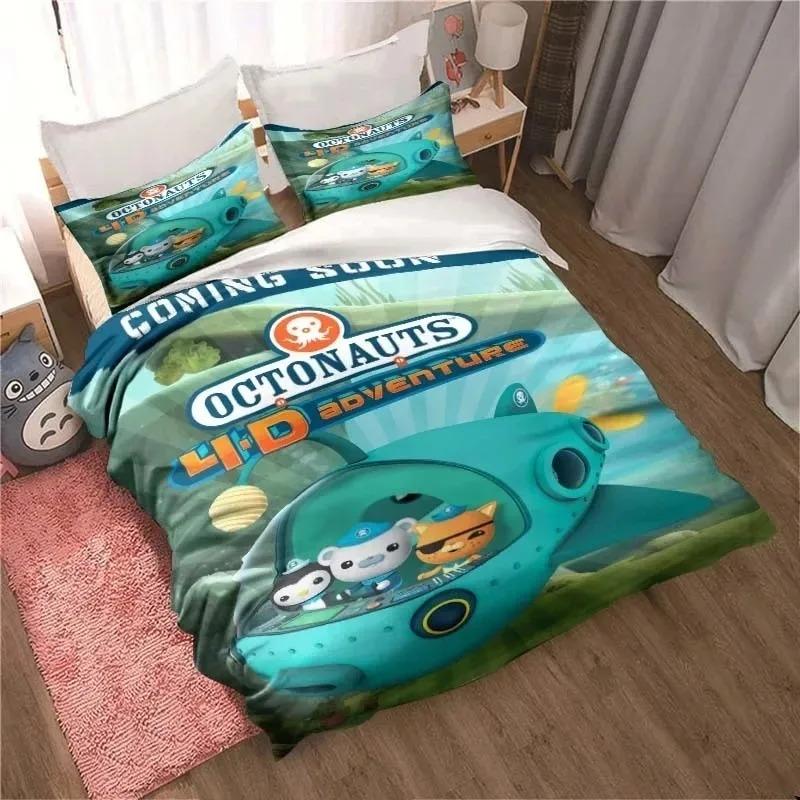 Мягкое пододеяльник Картонный The Octonauts Новый модный дизайн Постельное белье Barnacles Удобный чехол на одеяло Наволочка Для девочек Для мальчиков Для взрослых