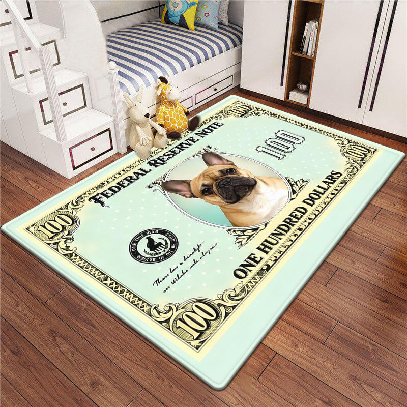 Ковер Dollar Pet для кошек и собак Креативный дизайн с валютой Напольный коврик для гостиной Ковер для прихожей с декором в виде денег