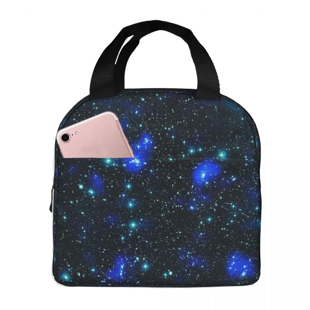 Constellation Star Clusters Galaxies Print Halloween Insulated Lunch Bag for Women Children Food Boxes Thermal Lunch Box Tote