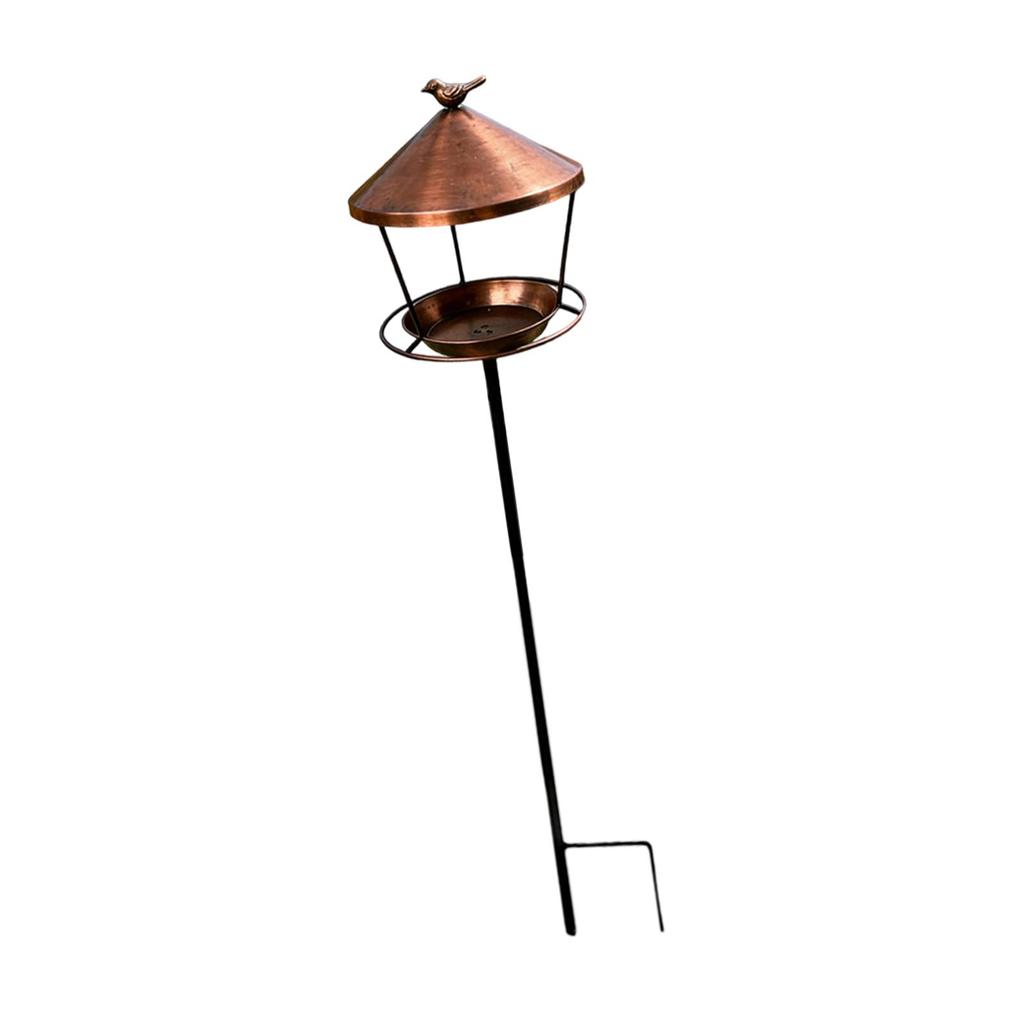 Stand Bird Feeder Pole Iron Decorative Birdbath for Patio Backyard Courtyard