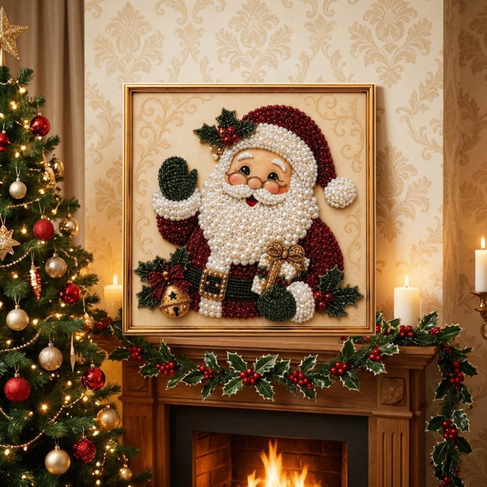 Santa Claus Pattern Christmas Painting Art Kit Home Christmas Wall Decor Beginner