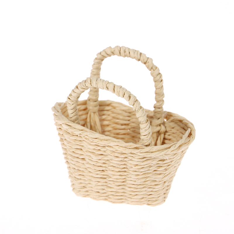 Мини милый кукольный домик из ротанга, плетеная вручную корзина, милые игрушки, куклы, миниатюрное украшение