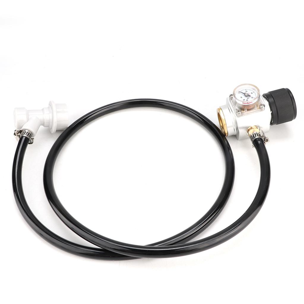 0-90PSI CO2 Mini Gas Regulator 5/16in Gas Line Assembly Pressure Gauge Ball Lock Accessory Kit