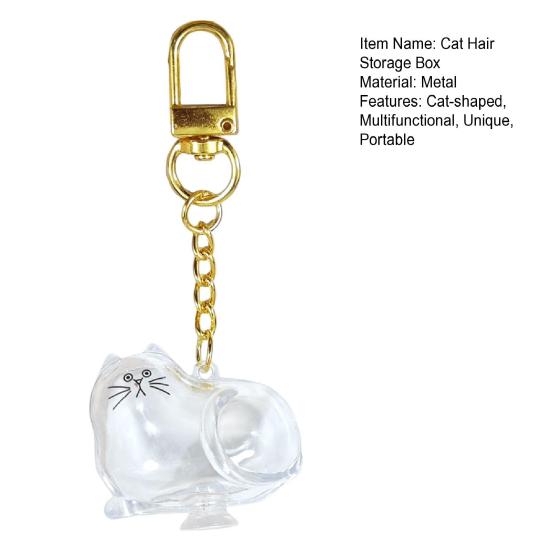 Коробка для хранения кошачьей шерсти Брелок Подвеска в память о кошке Прозрачная капсула для шерсти питомцев Портативный сувенир для питомца Аксессуары Задумчивый подарок для любителя питомцев