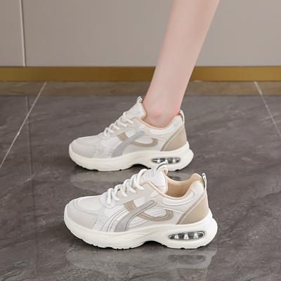 CRLAYDK массивные модные кроссовки для женщин кожаная платформа воздушная подушка шнуровка удобная обувь спорт повседневный ходьба теннис