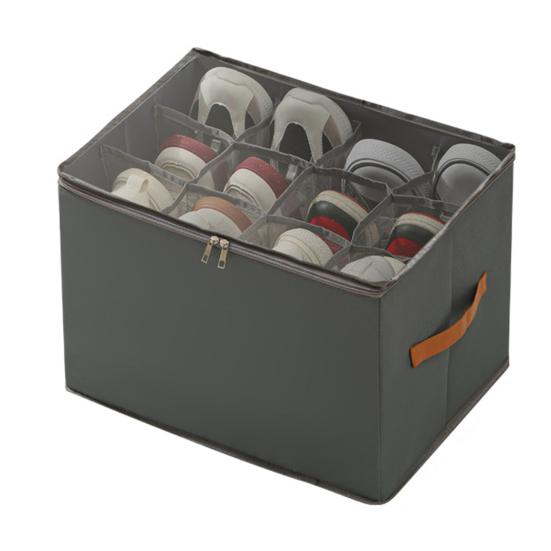 Коробка для хранения обуви с прозрачной крышкой, застежка-молния, большая вместимость, несколько отделений, шкаф, органайзер для хранения обуви