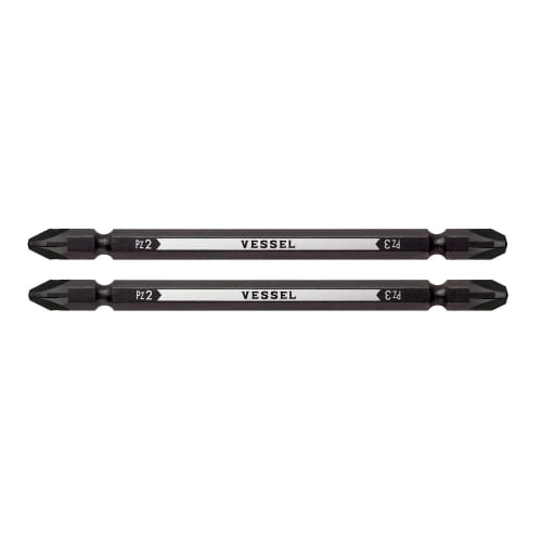VESSEL double-headed combination bit 2 pieces Posidrive PZ2/ PZ3ÁE10 PZ142311
