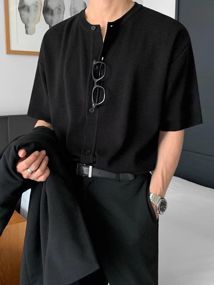 Повседневная трикотажная футболка корейского дизайна - Модная летняя с коротким рукавом, Универсальный уличный стиль