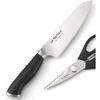 Tamahashi La Bettola Santoku Knife & Kitchen Scissors LB-254 Black