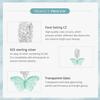 Bamoer 925 Sterling Silver Romantic Mint Green Butterfly Pendant Charms for Women Bracelet & Necklace DIY Fine Jewelry Gift