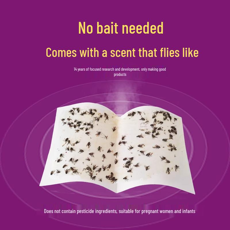 Липкая бумага от мух и комаров: Прочный, липкий кэтчер с лекарственным покрытием для бытового использования.