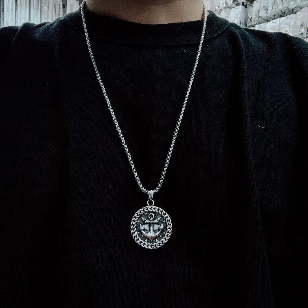 Retro Viking Necklace for Man Fashionable l Viking Anchor Pendant Hip Hop Clothes Chain Jewelry Accessories