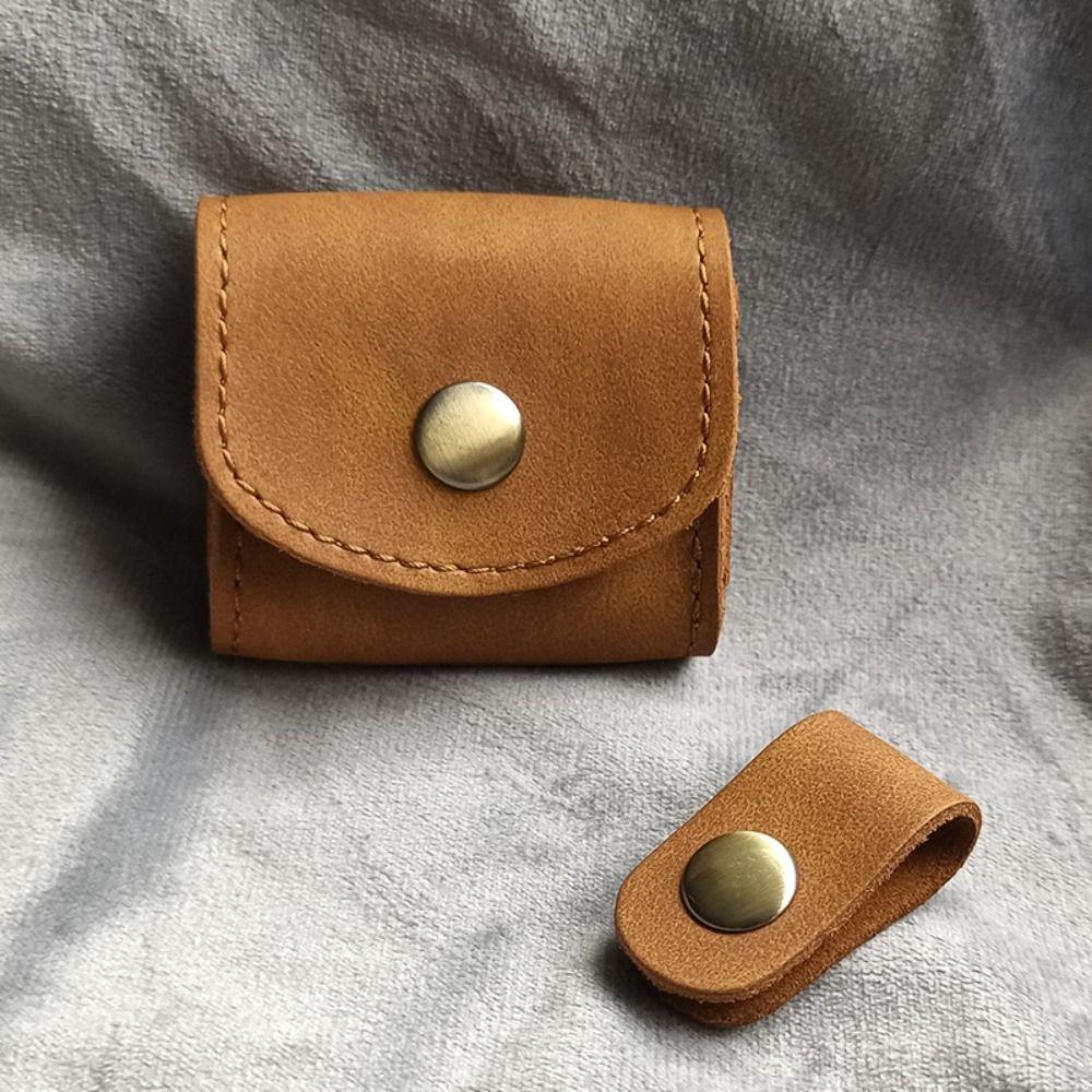 Mini Leather Data Cable Storage Box Waterproof Leather Wallet Portable Mini Coin Purse  Female