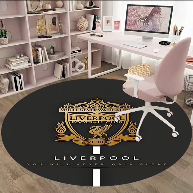 1pc L-Liverpool Carpet, Round Rug, Comfortable, Suitable for Entryways, Living Rooms, Office, And Bedrooms, Christmas Decoration